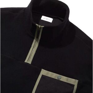 Saturdays New York City Black Oversized Half Zip Pullover Rainier Fleece Jacket